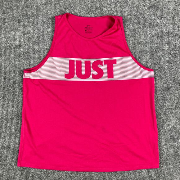 Nike Tank Top Womens Large Pink Dri-Fit Sleeveless Just Do It Athletic Gym Shirt - Picture 1 of 7